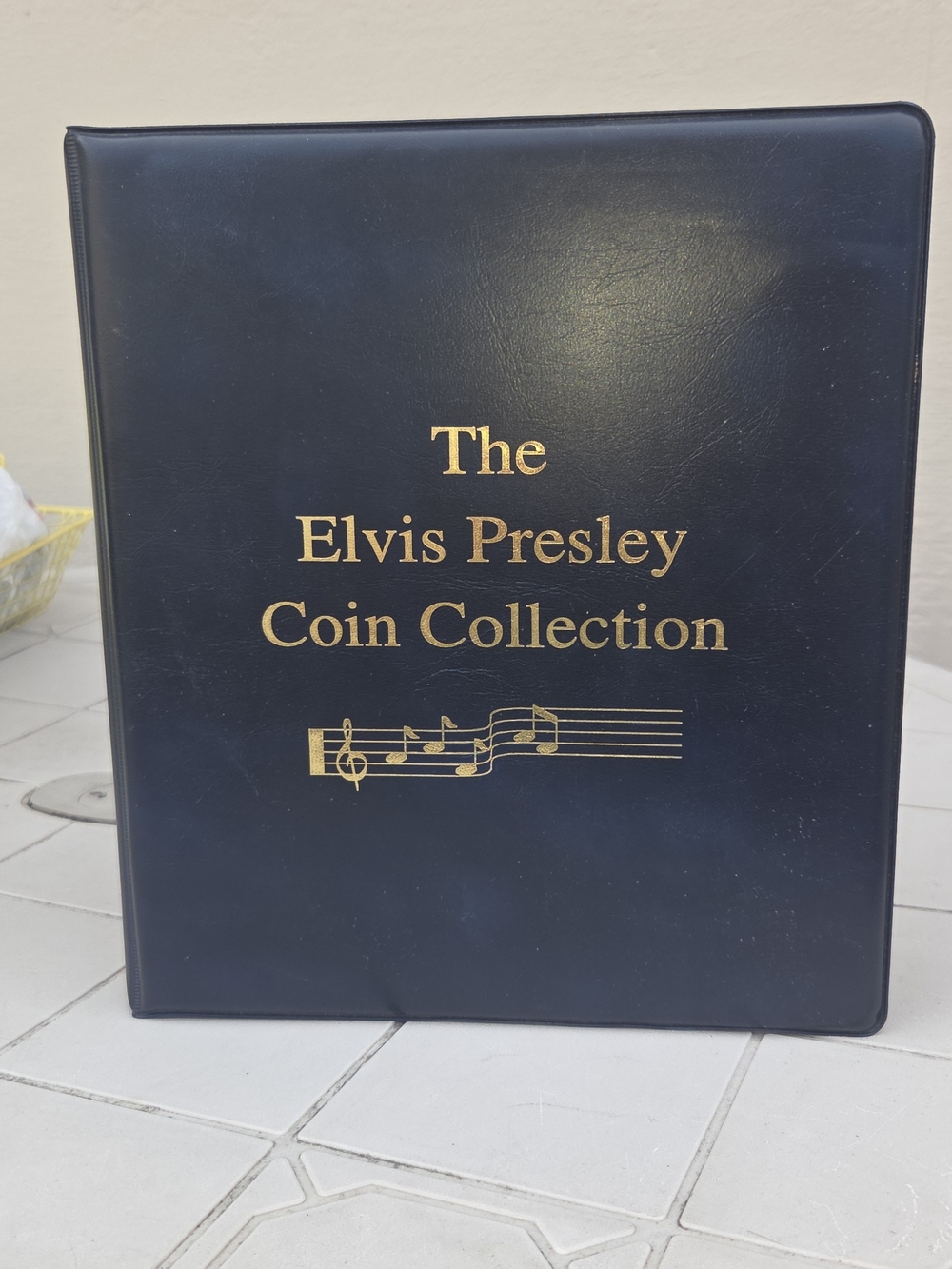 The Elvis Presley Coin Collection Binder - Navy Blue with Gold Lettering